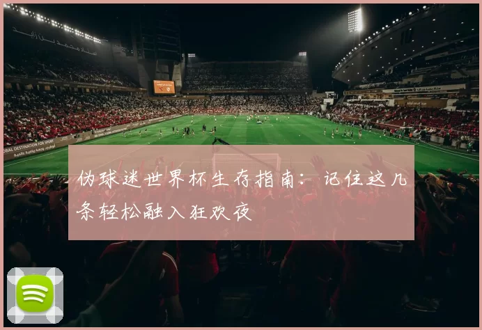 伪球迷世界杯生存指南:记住这几条轻松融入狂欢夜